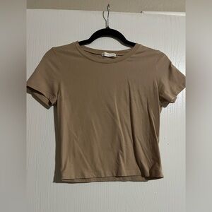 Active Basic Tan Short Sleeve Tee